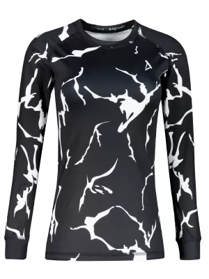 Tricou funcțional pentru femei cu mâneci lungi premium ALTISPORT VOJ/ALW052TER01 NEGRU