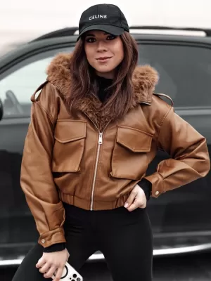 Geacă pentru doamne DSTREET SOFTREBEL TY4761 CARAMEL