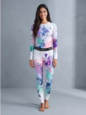 Premium funcțional de pantaloni termi funcționali pentru femei ALTISPORT VOJ/ALW055TER02 PURPLE-VERDE