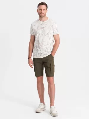 Pantaloni scurţi OMBRE OM-SRCG-0133 MĂSLIN ÎNTUNECAT