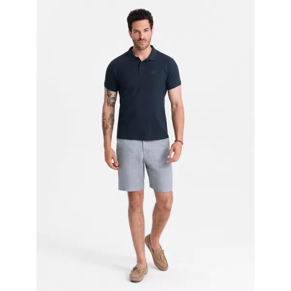  Mens t -thirt cu guler OMBRE OM-POBS-0100 ALBASTRU MARIN 
