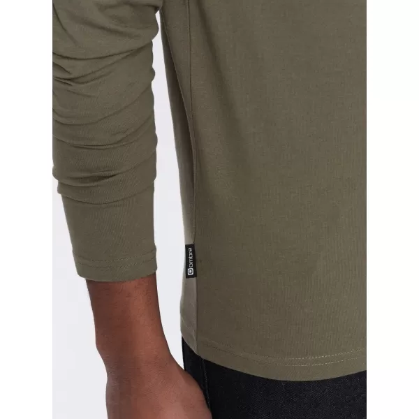  Tricou pentru bărbați cu mânecă lungă OMBRE OM-LSBL-0108 MĂSLIN ÎNTUNECAT 