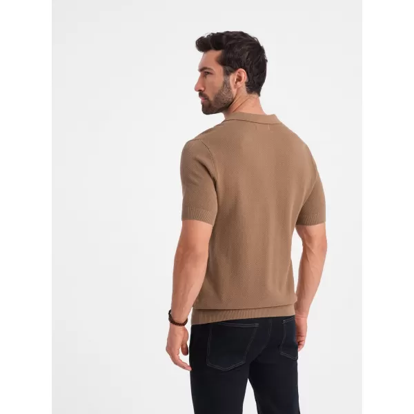  Mens t -thirt cu guler OMBRE OM-POSS-0117 MARO DESCHIS 