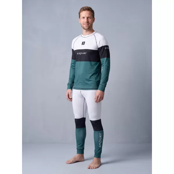  Premium funcțional pentru pantaloni termo funcționali pentru bărbați ALTISPORT VOJ/ALM051TER02 ALB -GREEN 