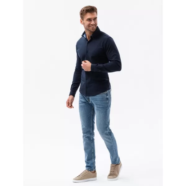  Cămaşă OMBRE OM-SHCS-0177 ALBASTRU MARIN 