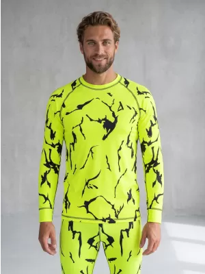Tricou funcțional pentru bărbați cu mânecă lungă premium ALTISPORT VOJ/ALM052TER01 NEON VERDE