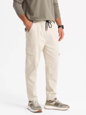 Pantaloni OMBRE OM-PAJO-0199 CREMĂ