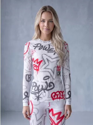 Tricou funcțional pentru femei cu mâneci lungi premium ALTISPORT VOJ/ALW054TER01 GRI -RED