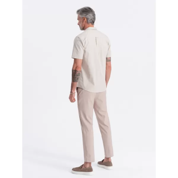  Cămaşă OMBRE OM-SHSS-0168 CREMĂ 