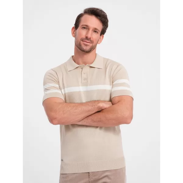  Mens t -thirt cu guler OMBRE OM-POSS-0118 BEJ 