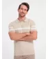 Mens t -thirt cu guler OMBRE OM-POSS-0118 BEJ