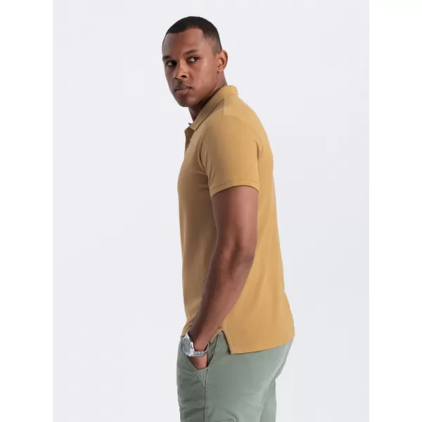  Mens t -thirt cu guler OMBRE OM-POBS-0100 MUŞTAR 