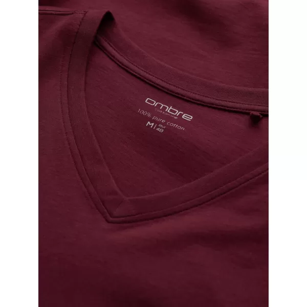  Tricou pentru bărbați cu mânecă lungă OMBRE OM-LSBL-0108 MARO 
