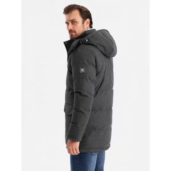  Sacou OMBRE OM-JALJ-0217 MELANGE NEGRU 