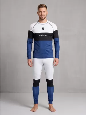 Premium funcțional pentru pantaloni termo funcționali pentru bărbați ALTISPORT VOJ/ALM051TER02 ALB -BLUE