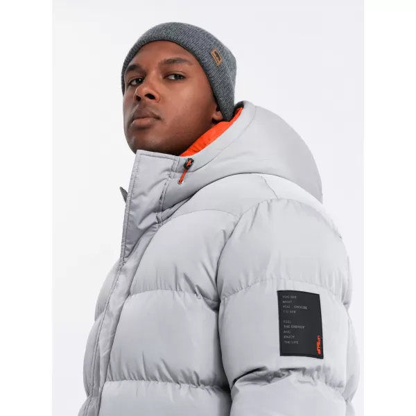  Geacă de iarnă pentru bărbați OMBRE OM-JAHP-0208 GRI 