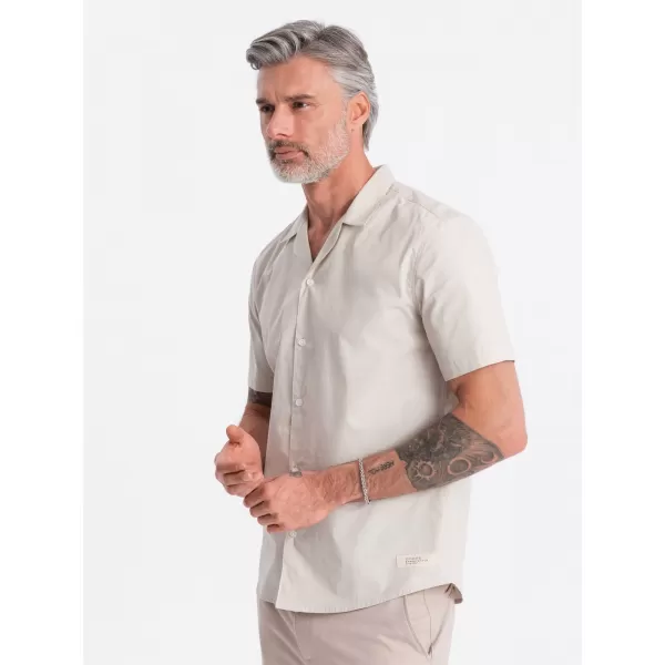  Cămaşă OMBRE OM-SHSS-0168 CREMĂ 