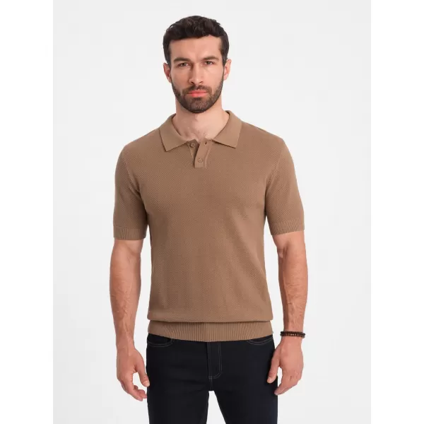  Mens t -thirt cu guler OMBRE OM-POSS-0117 MARO DESCHIS 