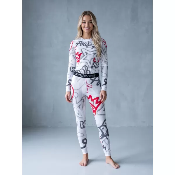  Premium funcțional de pantaloni termi funcționali pentru femei ALTISPORT VOJ/ALW054TER02 GRI -RED 