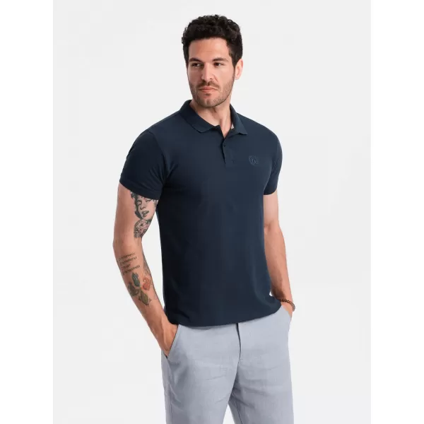  Mens t -thirt cu guler OMBRE OM-POBS-0100 ALBASTRU MARIN 