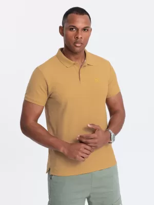 Mens t -thirt cu guler OMBRE OM-POBS-0100 MUŞTAR