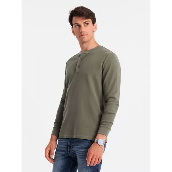  Tricou pentru bărbați cu mânecă lungă OMBRE OM-LSCL-0120 MĂSLIN 