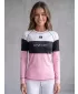 Tricou funcțional pentru femei cu mâneci lungi premium ALTISPORT VOJ/ALW051TER01 ALB -PINK