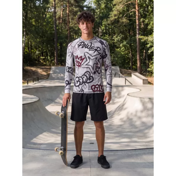  Tricou funcțional pentru bărbați cu mânecă lungă premium ALTISPORT VOJ/ALM054TER01 GRI ÎNCHIS 