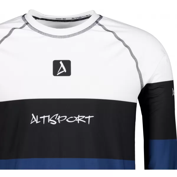  Tricou funcțional pentru bărbați cu mânecă lungă premium ALTISPORT VOJ/ALM051TER01 ALB -BLUE 