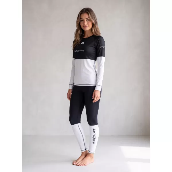  Premium funcțional de pantaloni termi funcționali pentru femei ALTISPORT VOJ/ALW051TER02 ALB -NEGRU 