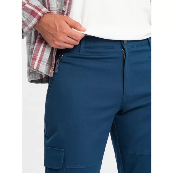  Pantaloni OMBRE OM-PACG-0204 ALBASTRU ÎNCHIS 