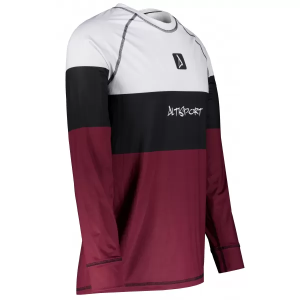  Tricou funcțional pentru bărbați cu mânecă lungă premium ALTISPORT VOJ/ALM051TER01 BURGUNDIA 