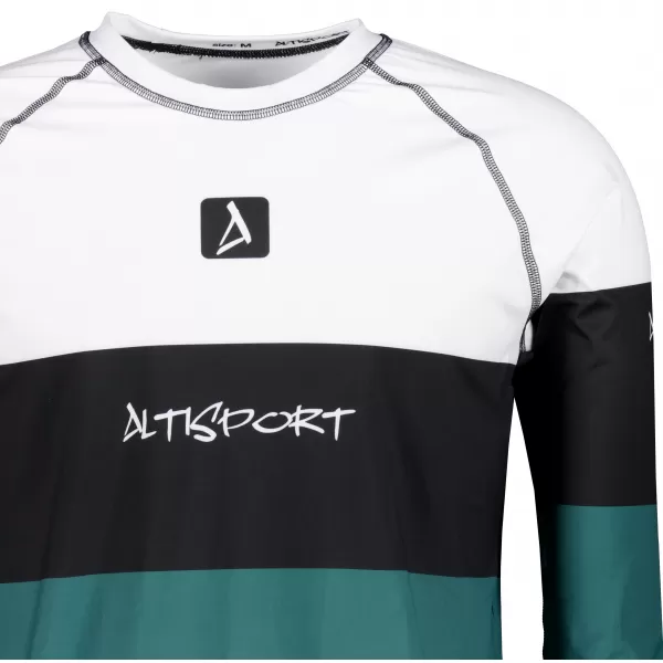  Tricou funcțional pentru bărbați cu mânecă lungă premium ALTISPORT VOJ/ALM051TER01 ALB -GREEN 