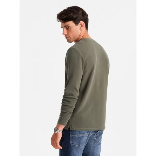  Tricou pentru bărbați cu mânecă lungă OMBRE OM-LSCL-0120 MĂSLIN 