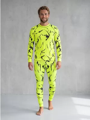 Premium funcțional pentru pantaloni termo funcționali pentru bărbați ALTISPORT VOJ/ALM052TER02 NEON VERDE