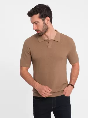Mens t -thirt cu guler OMBRE OM-POSS-0117 MARO DESCHIS