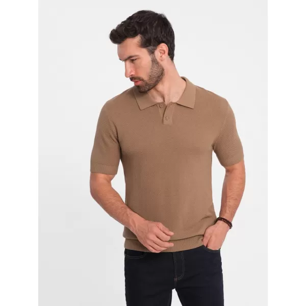  Mens t -thirt cu guler OMBRE OM-POSS-0117 MARO DESCHIS 