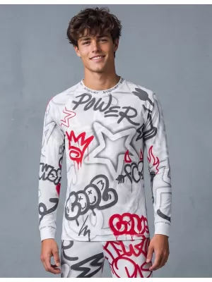 Tricou funcțional pentru bărbați cu mânecă lungă premium ALTISPORT VOJ/ALM054TER01 GRI -RED