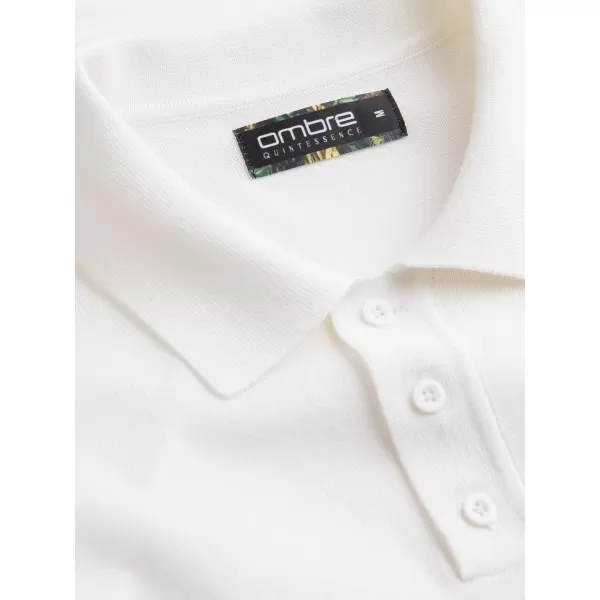  Mens t -thirt cu guler OMBRE OM-POSS-0118 CREMĂ 