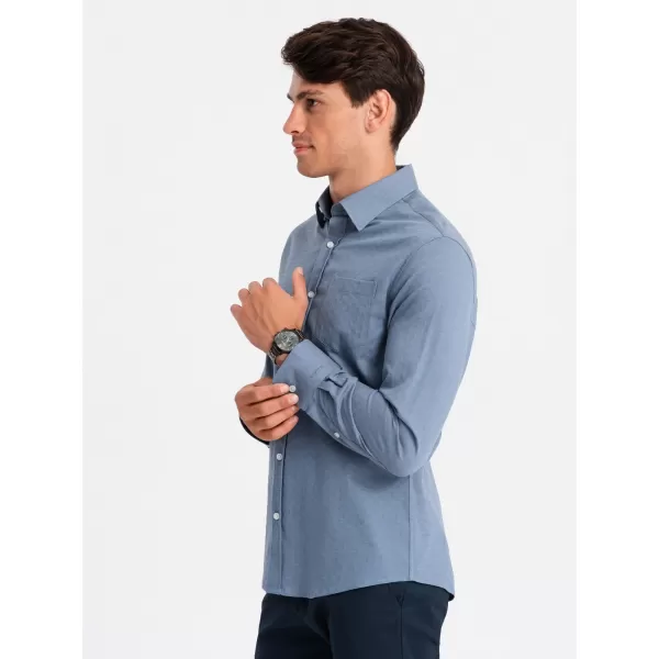  Cămaşă OMBRE OM-SHCS-0174 ALBASTRU 
