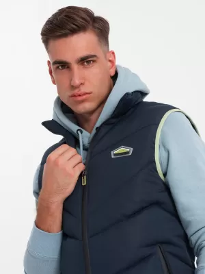 Vestă OMBRE OM-JAVJ-0210 ALBASTRU MARIN