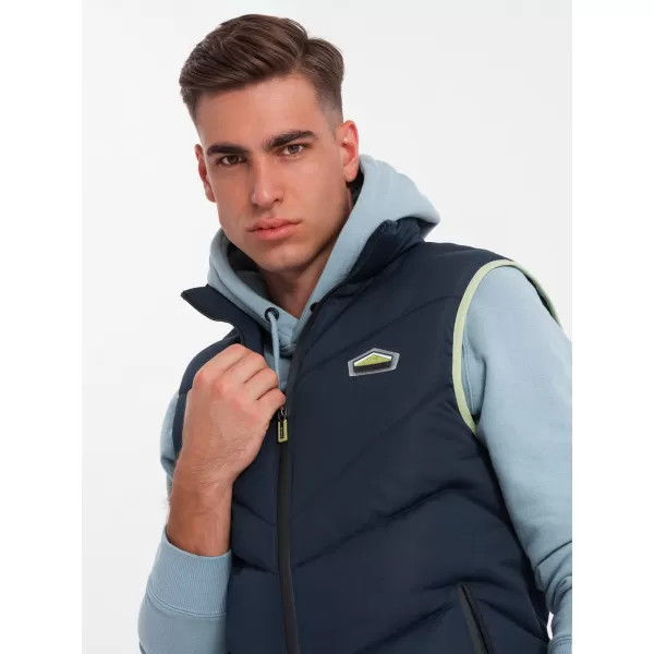  Vestă OMBRE OM-JAVJ-0210 ALBASTRU MARIN 