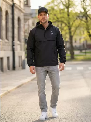 Sacou de vânt pentru bărbați peste cap ALTISPORT BYB/ALM002B3162 NEGRU