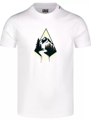Tricou bărbătesc din bumbac NORDBLANC ARROWHEAD NBFMT8140 ALB
