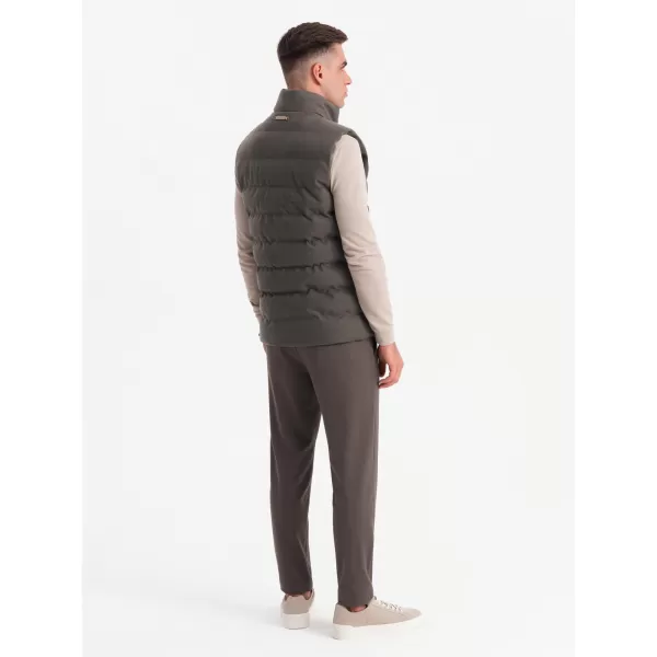  Vestă OMBRE OM-JAVJ-0200 MELANGE DE MĂSLINE 
