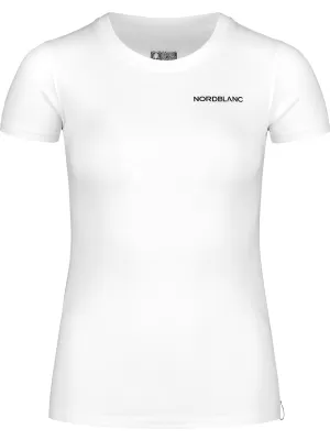 Tricou de dama din bumbac NORDBLANC WINDOWS NBFLT8145 ALB