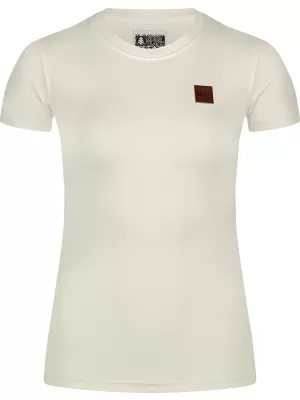 Tricou de dama din bumbac NORDBLANC AGNES NBFLT8147 ALB CREM