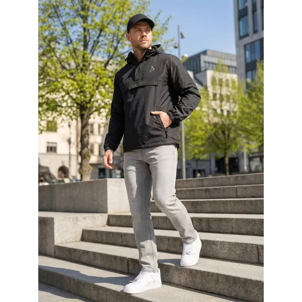 Sacou de vânt pentru bărbați peste cap ALTISPORT BYB/ALM002B3162 NEGRU 