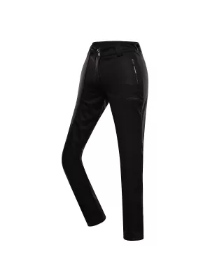 Pantaloni de softshell pentru femei pentru femei ALPINE PRO UFEDA LPAD674 NEGRU