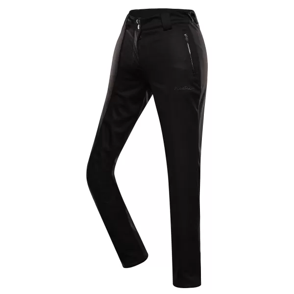  Pantaloni de softshell pentru femei pentru femei ALPINE PRO UFEDA LPAD674 NEGRU 